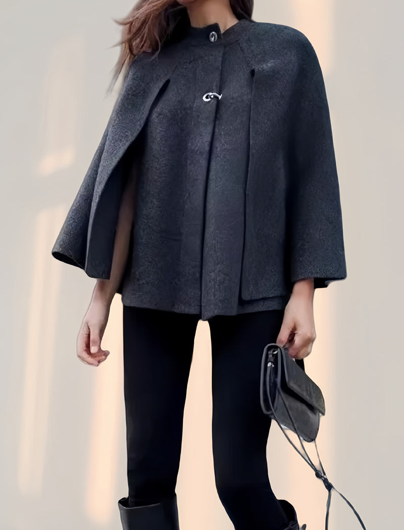 Cape Style Knit Coat