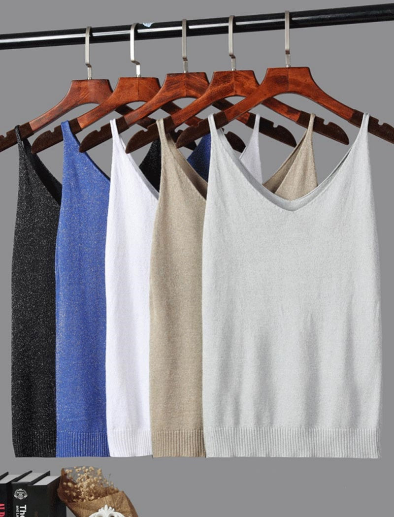 Glitter V-Neck Cami Top