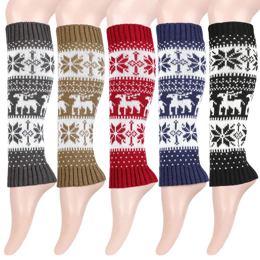 Reindeer Patterned Leg Warmers
