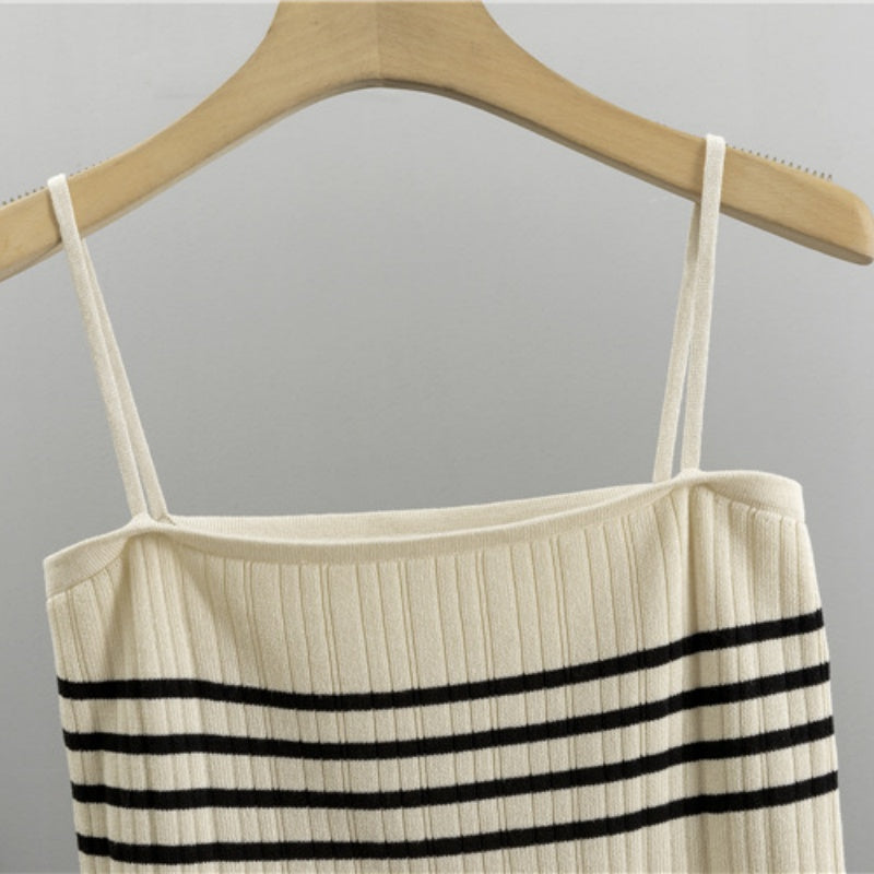 Striped Knit Cardigan and Pants Set
