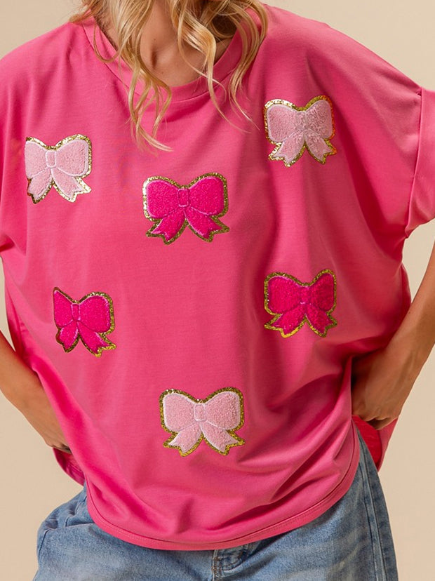 Bow Print Short-Sleeve Tee
