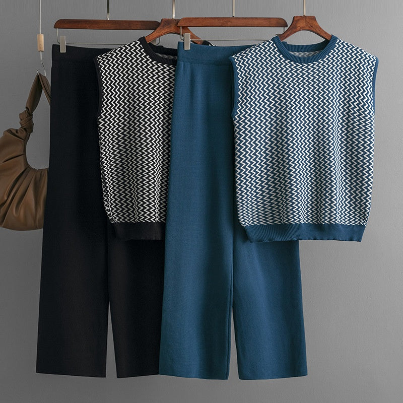 Two-Piece Knit Vest and Pants Set