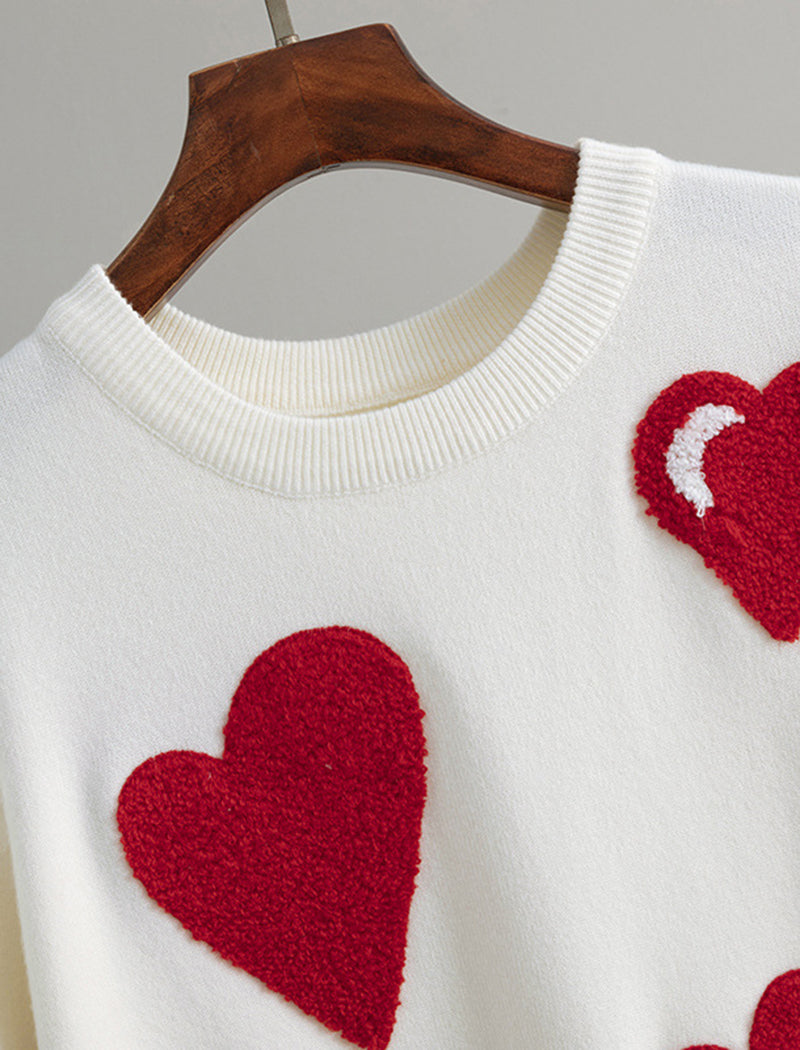 Oversized Heart Knit Pullover