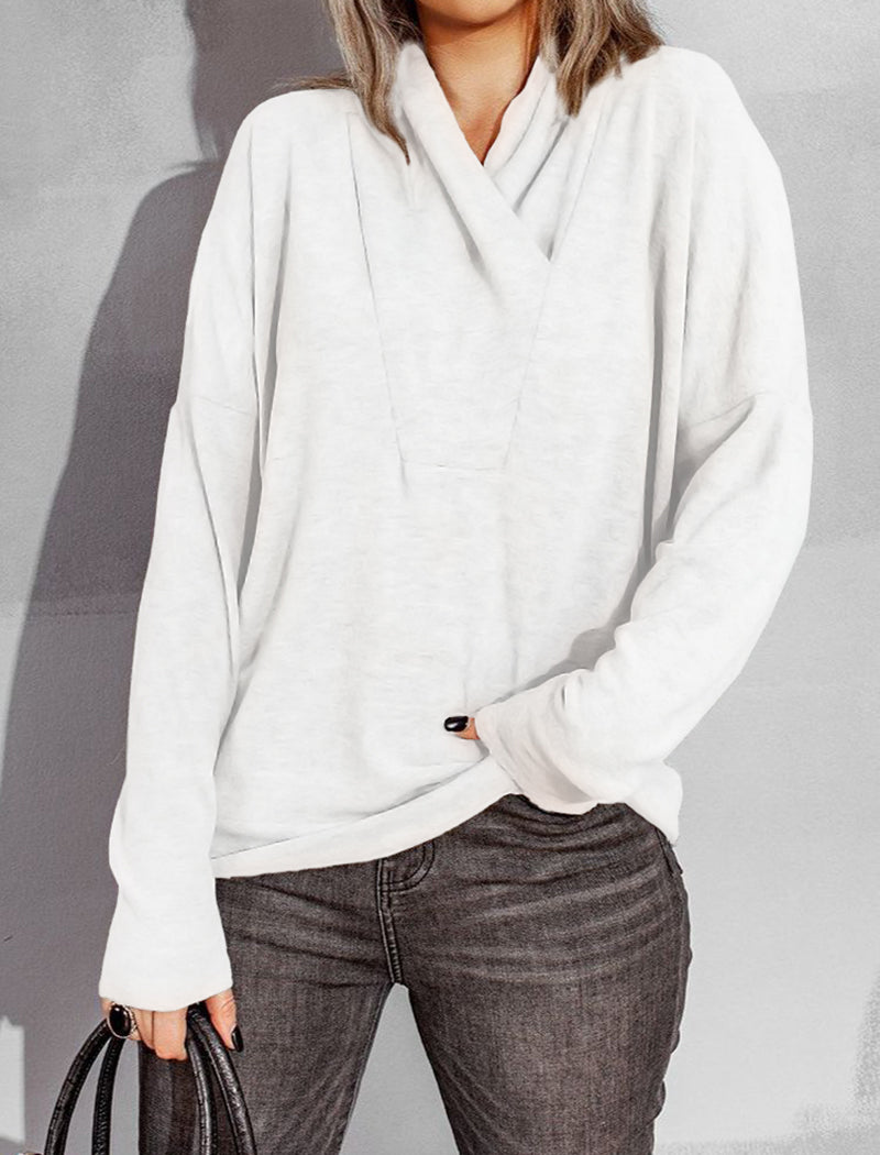 Minimalist V-Neck Oversized Pullover