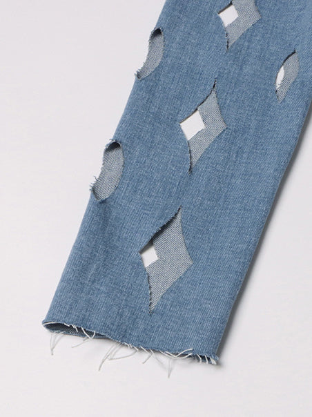 Cutout Fringe Longline Coat