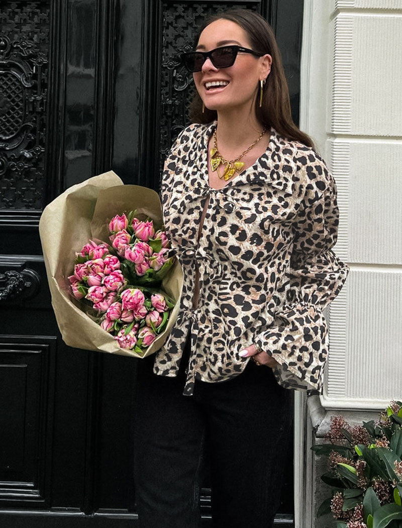 Puff Sleeve Leopard Print Top