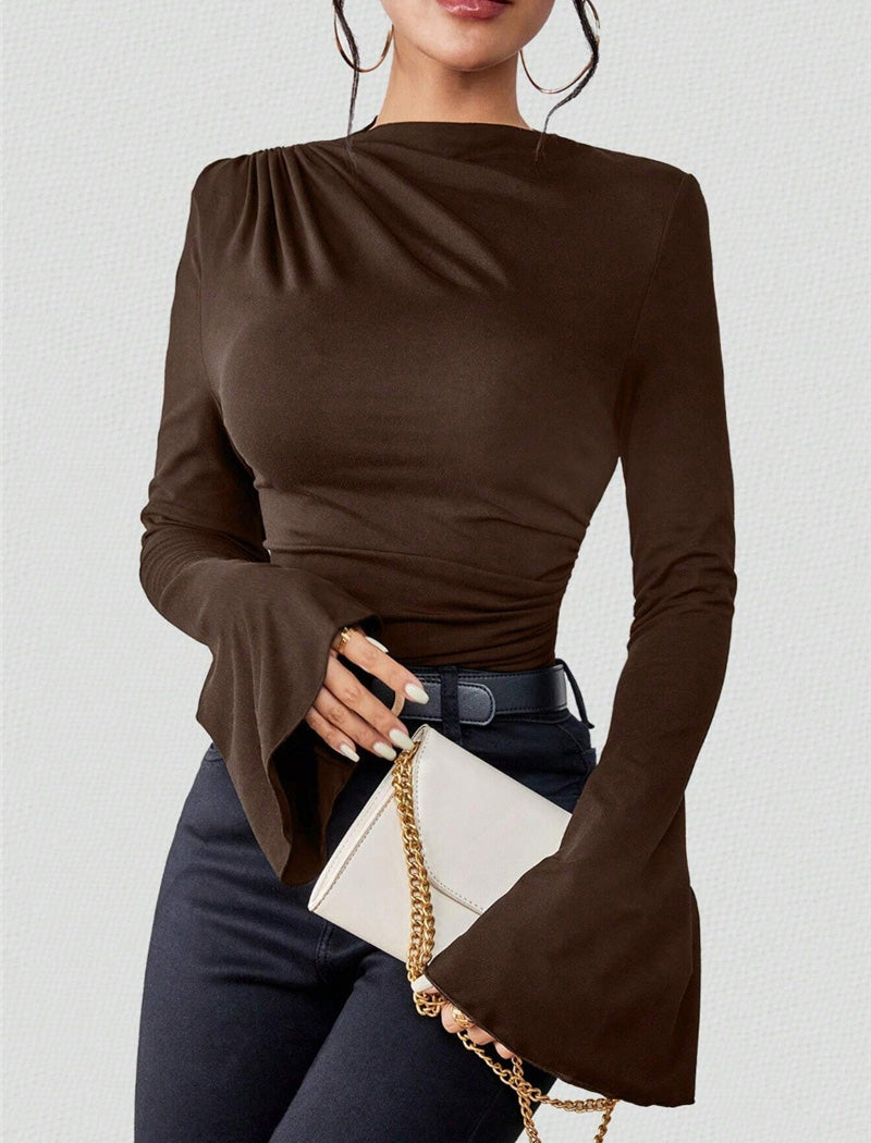 Ruched Bell Sleeve Top