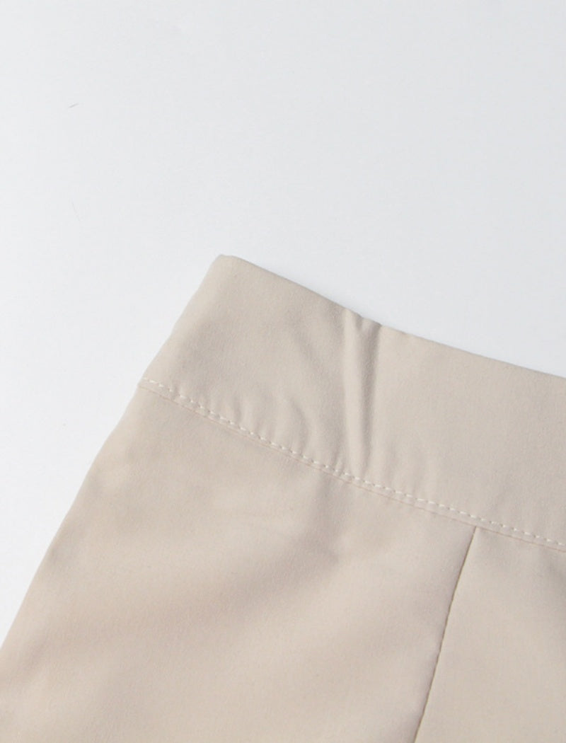 Asymmetrical Pleated Skirt with Button Details