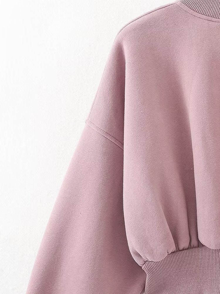 Zip-Up Crop Jacket and Wide-Leg Pants Set