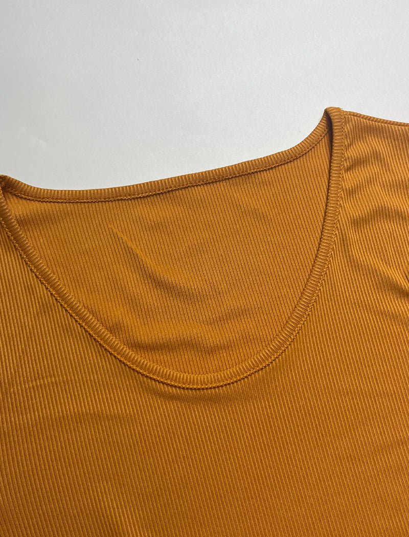 Solid Knit Crewneck Top and Slit Long Skirt Set