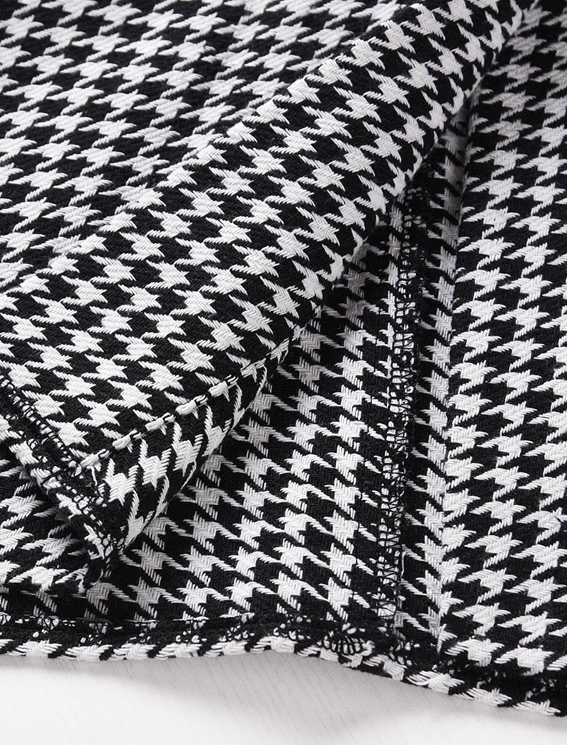 Belted Houndstooth Cape