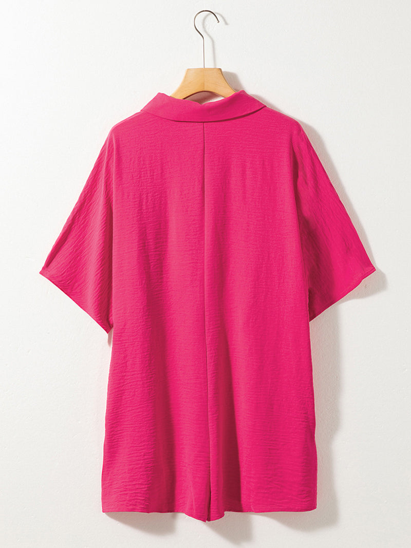 Solid Button-Up Romper