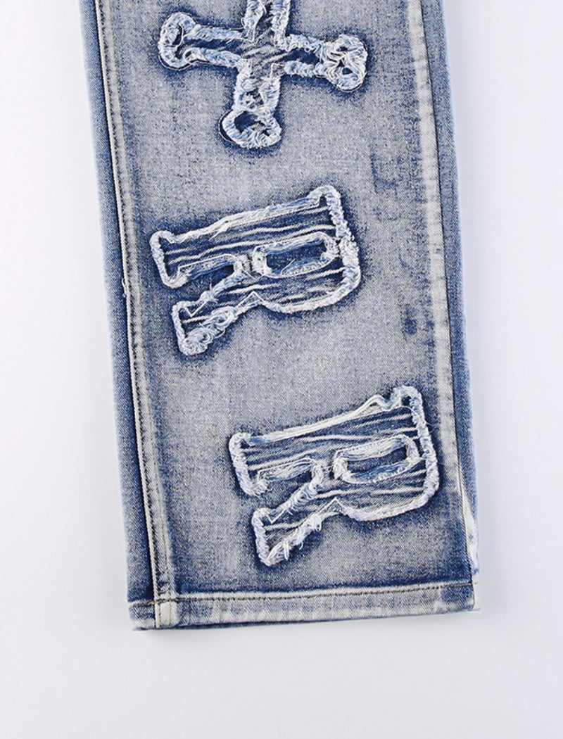 Ripped Embellished Boyfriend Jeans