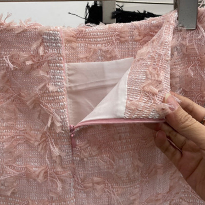 Frayed Tweed Mini Skirt