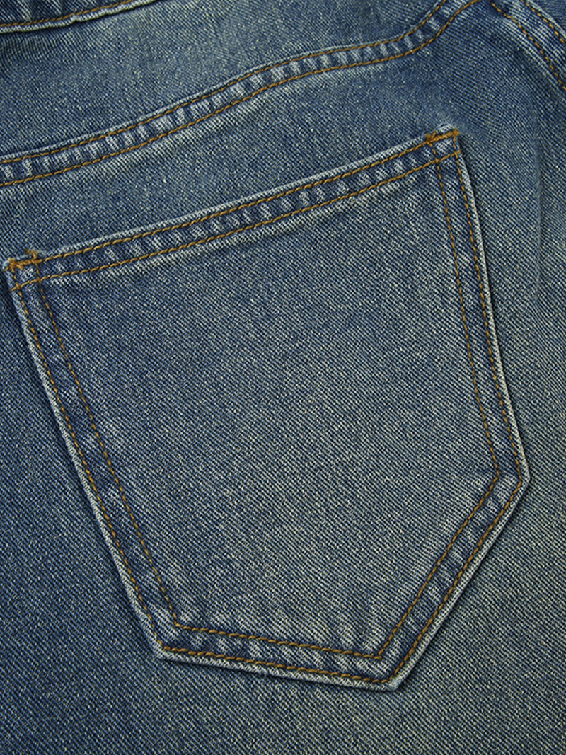 High-Waisted Tie-Waist Jeans