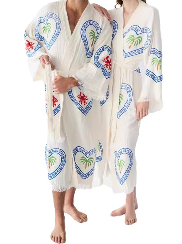 Graphic Belted Robe
