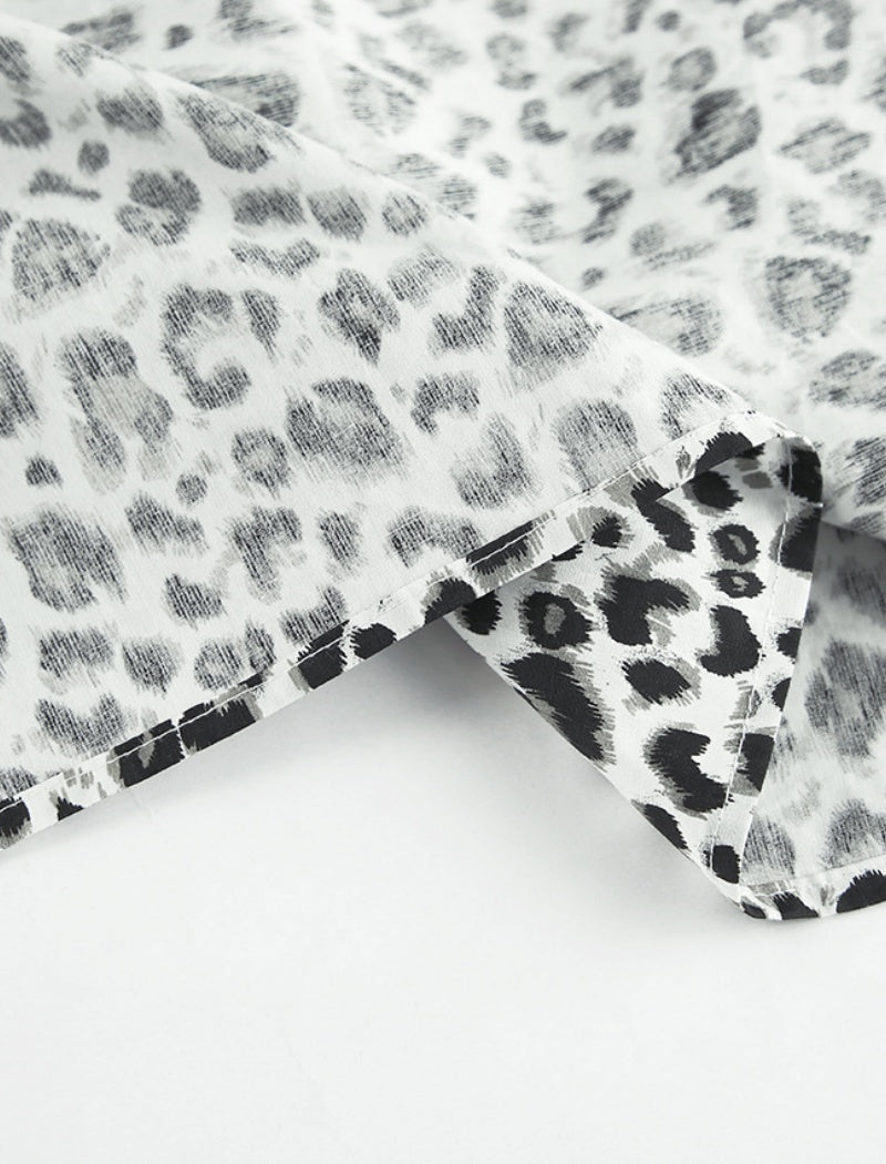 Cropped Leopard Print Blouse