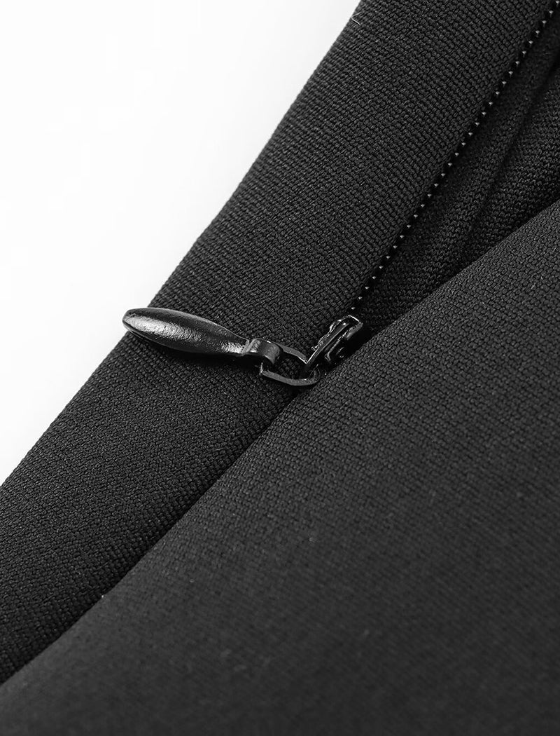 Feather-Trimmed Stretch Dress