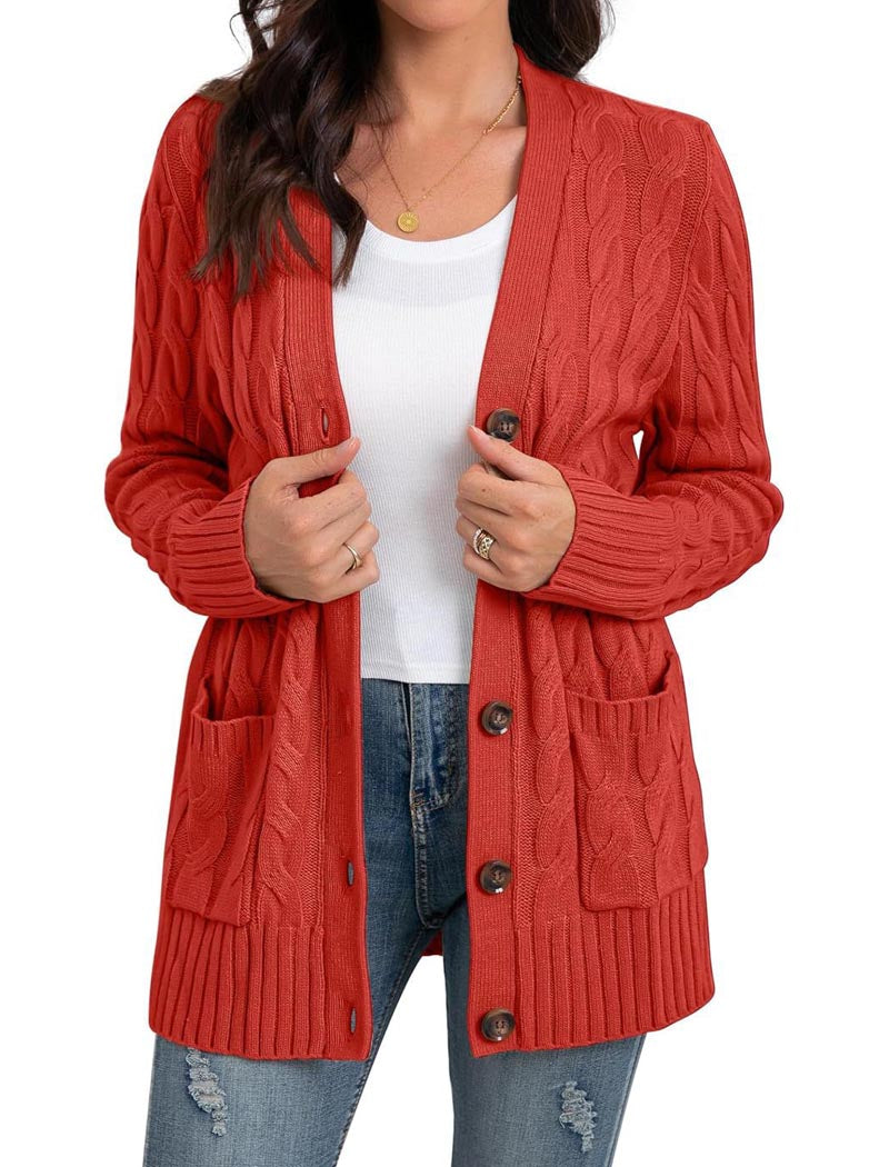 Button-Up Knit Cardigan