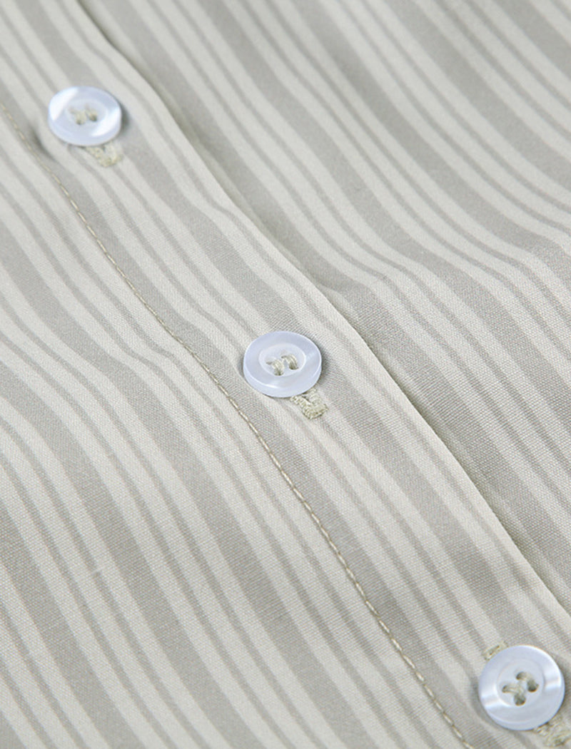 Striped Long-Sleeve Button-Up Shirt