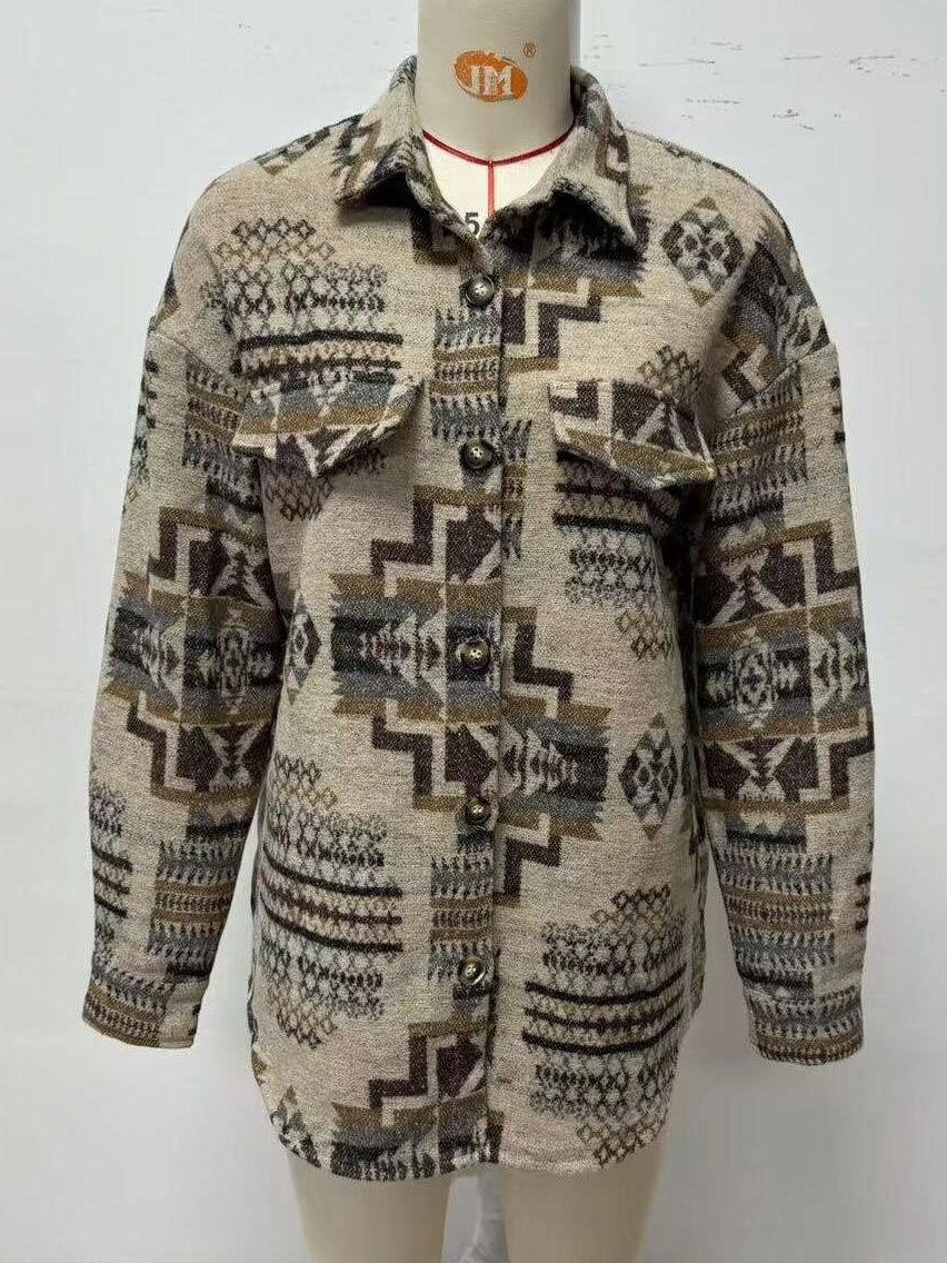 Geometric Print Shacket