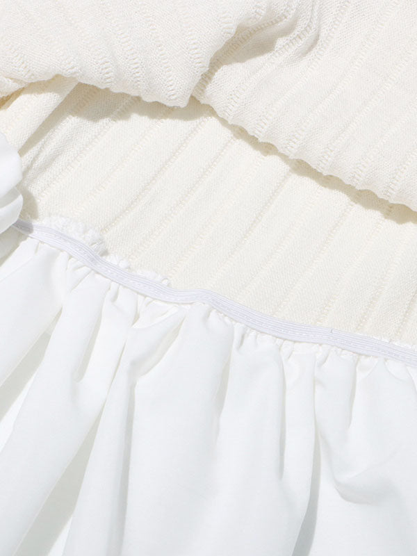 Pleated Flare Sleeve Mini Dress