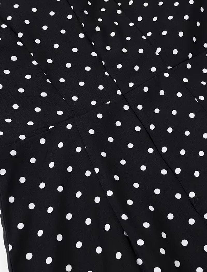 Polka Dot Bow Tie Mini Dress