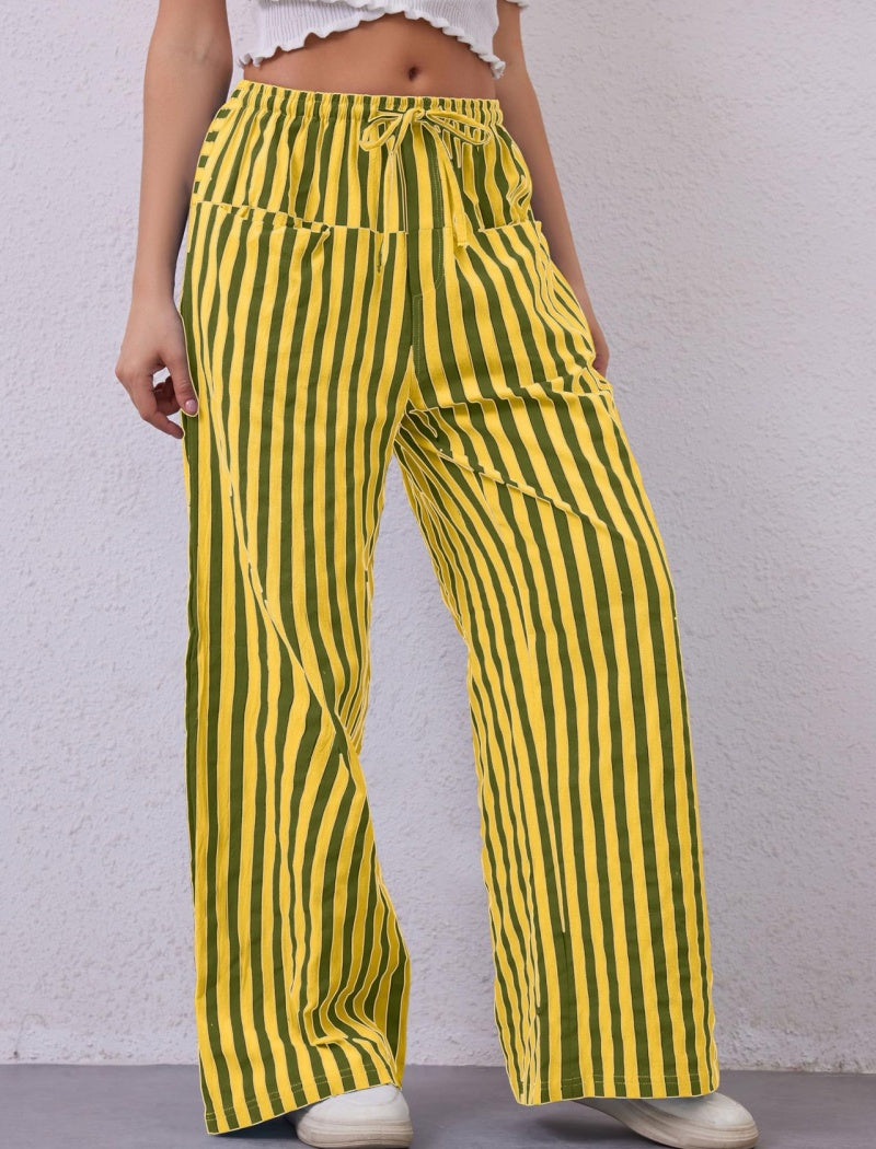 High-Waisted Striped Lounge Pants