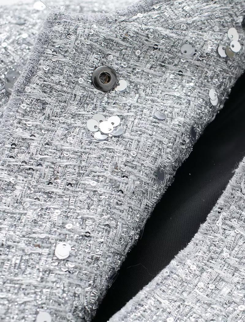 Embellished Sequin Bomber Jacket