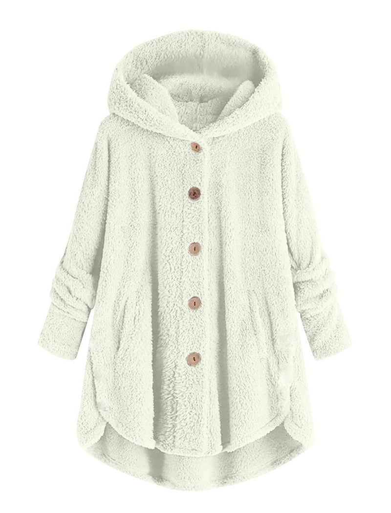 Button-Up Cozy Hooded Jacket