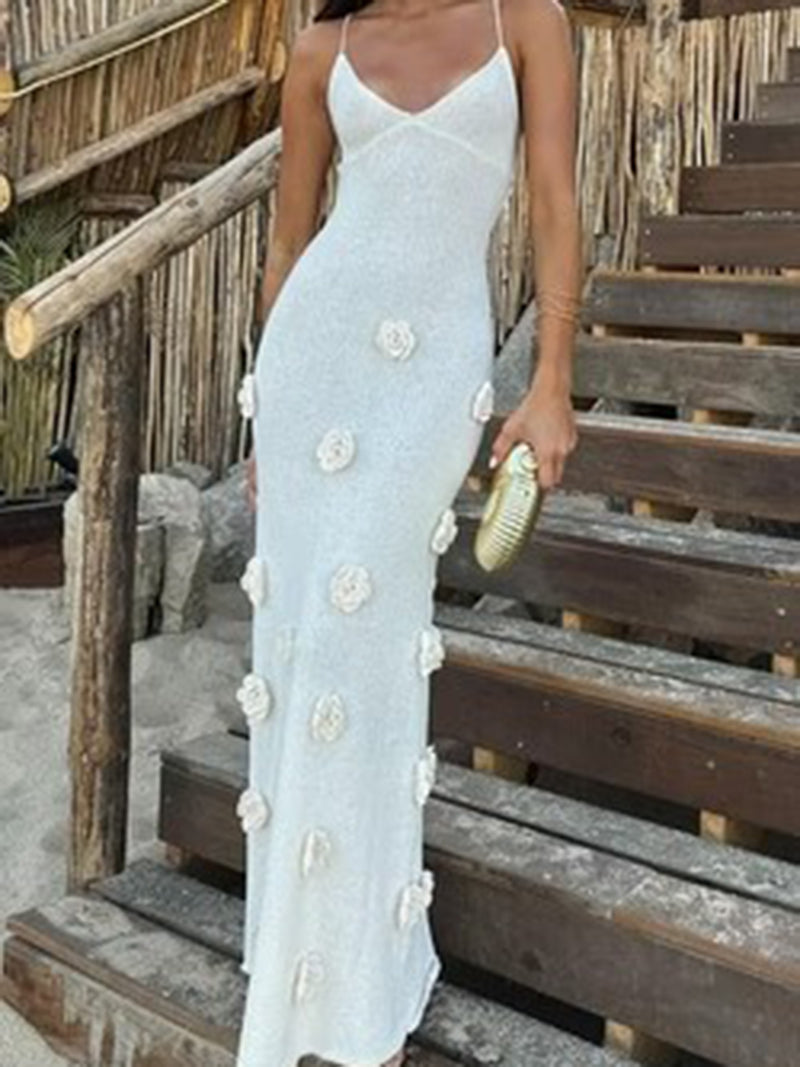 Rosette Bodycon Maxi Cami Dress
