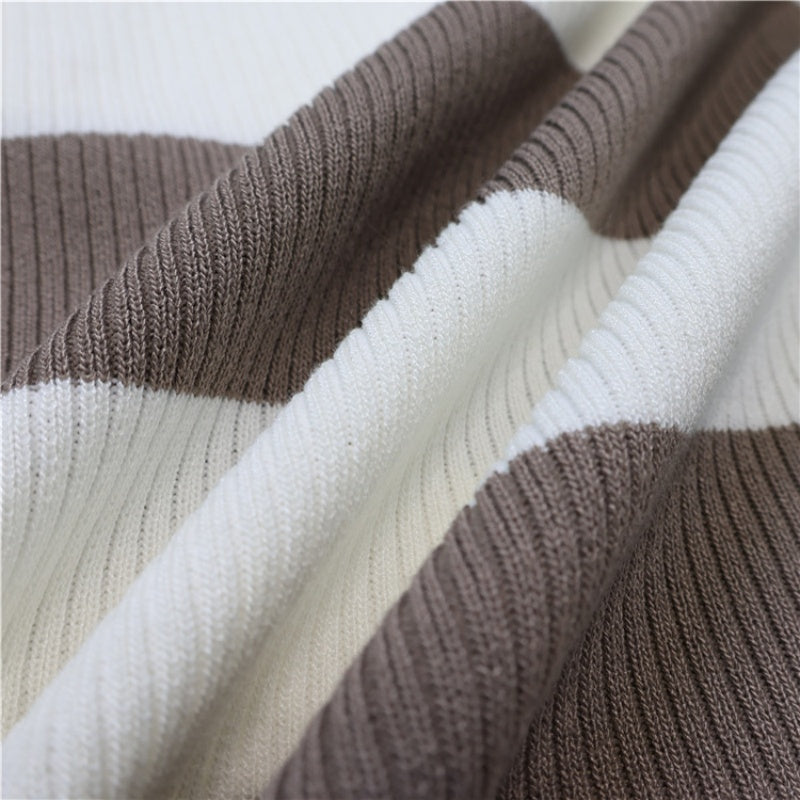Striped Knit Sweater and Wide-Leg Pants Set