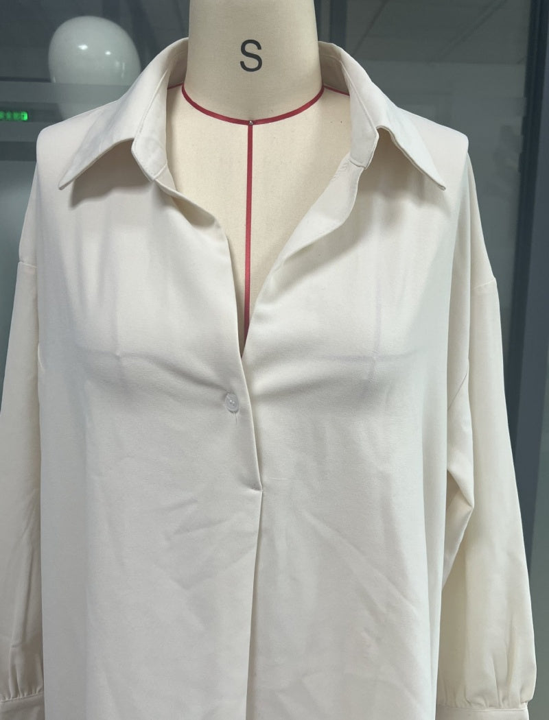 Oversized Asymmetric Shirt Tunic