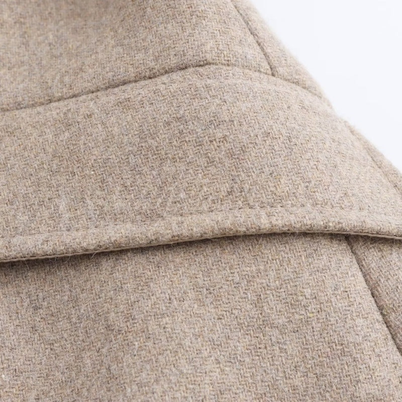 Longline Coat with Faux Fur Collar