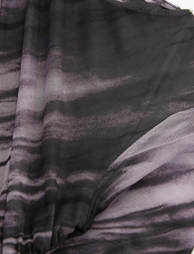 Tie-Dye Sheer Long Sleeve Top