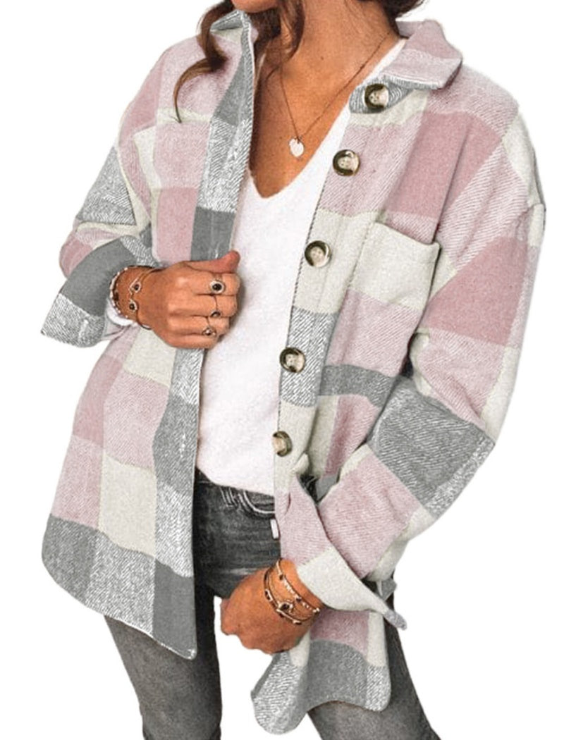 Plaid Button-Down Jacket
