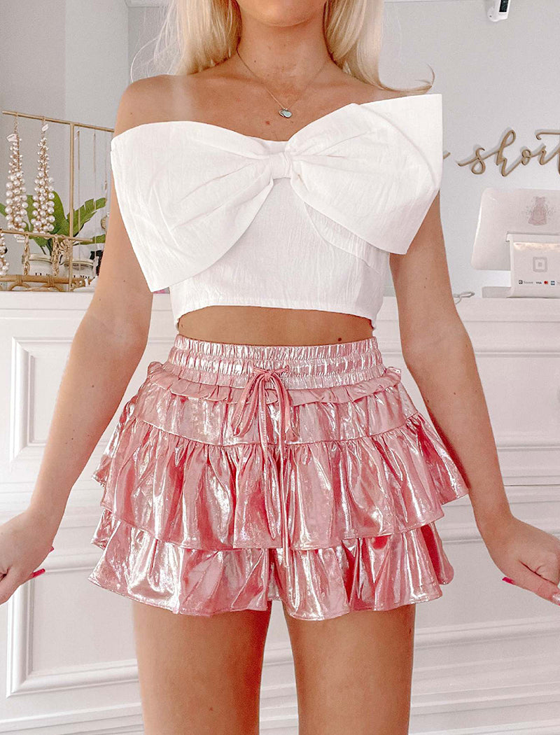 Layered Ruffle Skirt with Elastic Waistband