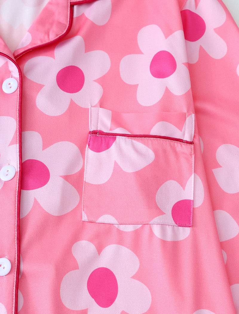 Floral Print Long Sleeve Top and Shorts Set