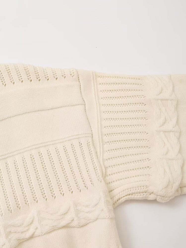 Floral Cropped Knit Cardigan