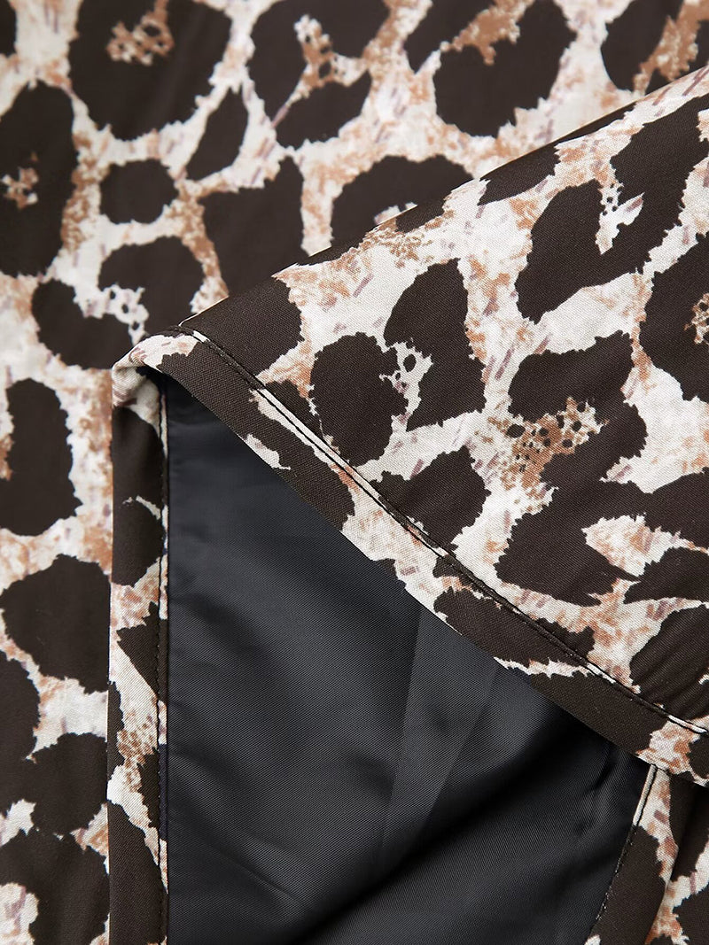 Leopard Print Tie-Front Vest