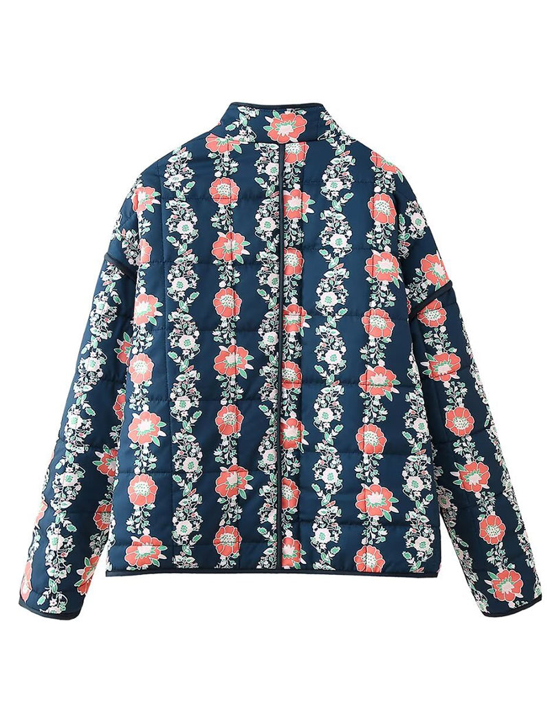 Paisley Quilted Jacket with Front Pockets