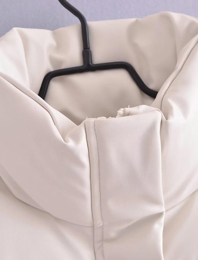 Cropped Padded Vest With High Collar