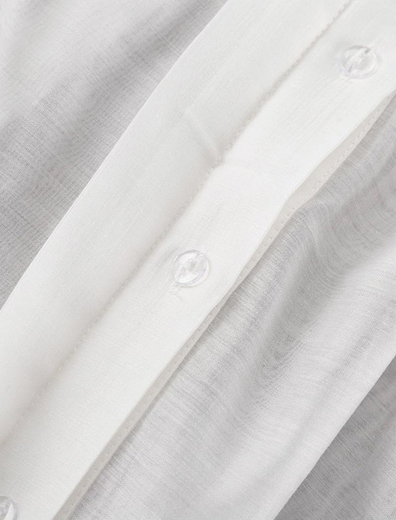 Buttoned Flare-Sleeve Blouse