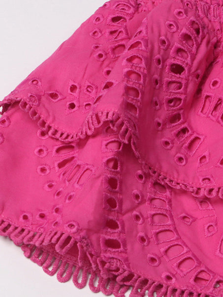 U-Neck Sleeveless Ruffle Mini Dress
