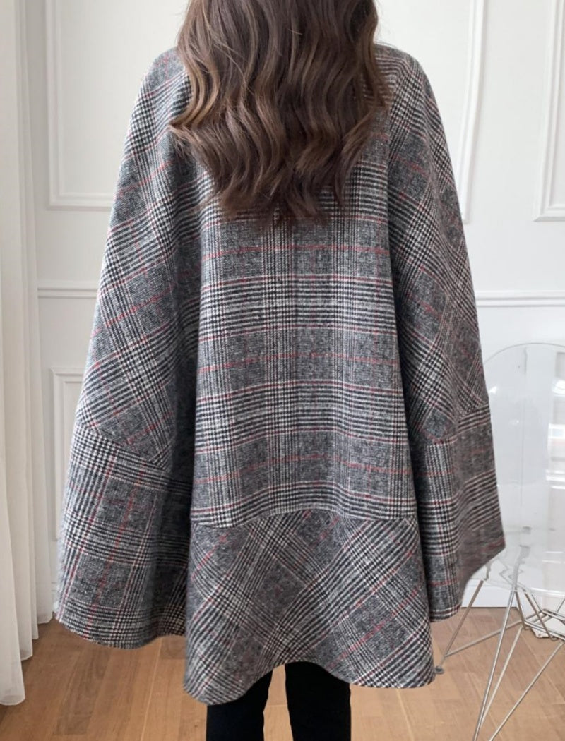 Button-Up Cape Style Outerwear