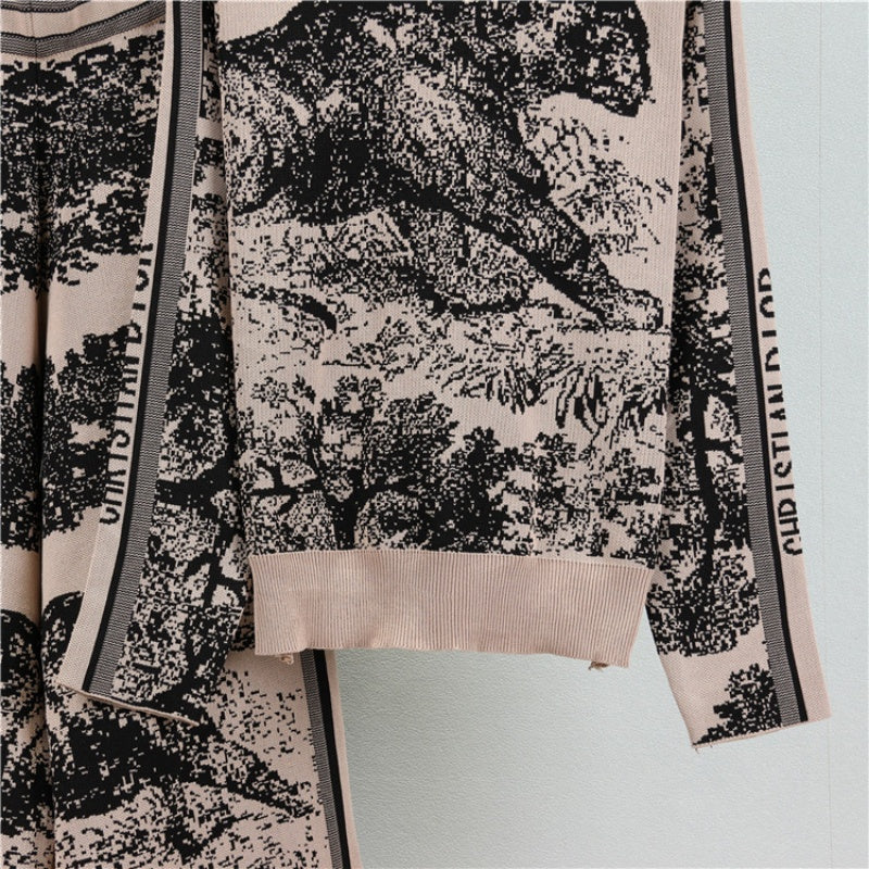 Printed Sweater and Pants Set