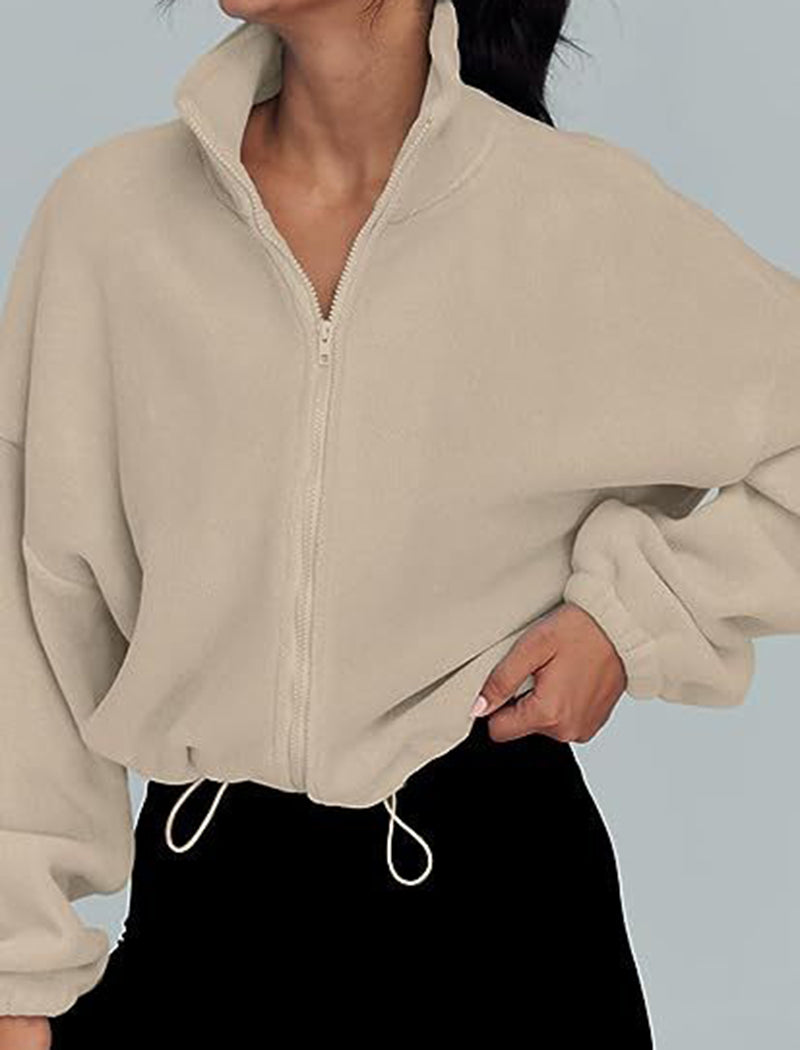Zip-Up Cropped Pullover