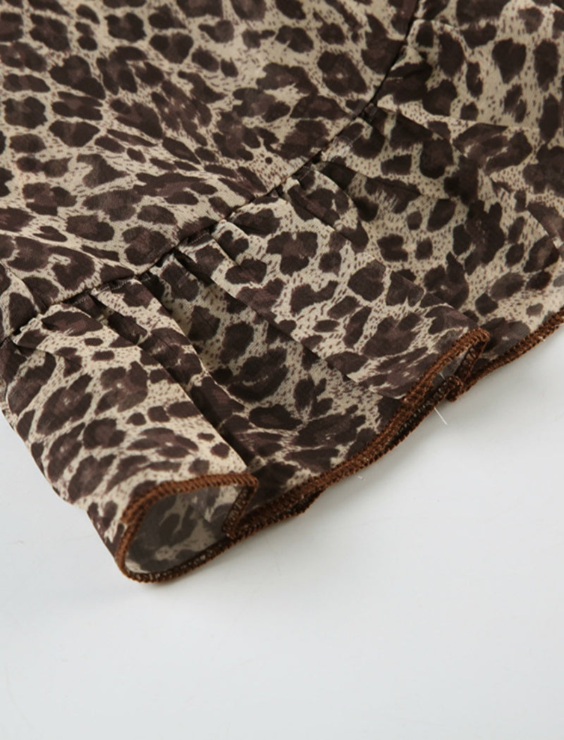Ruffled Leopard Print Blouse