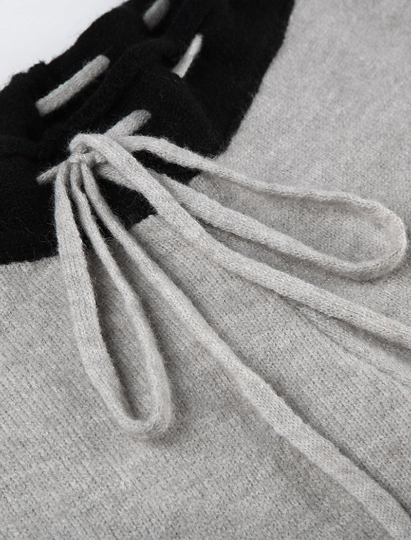 Drawstring Knit Flare Pants
