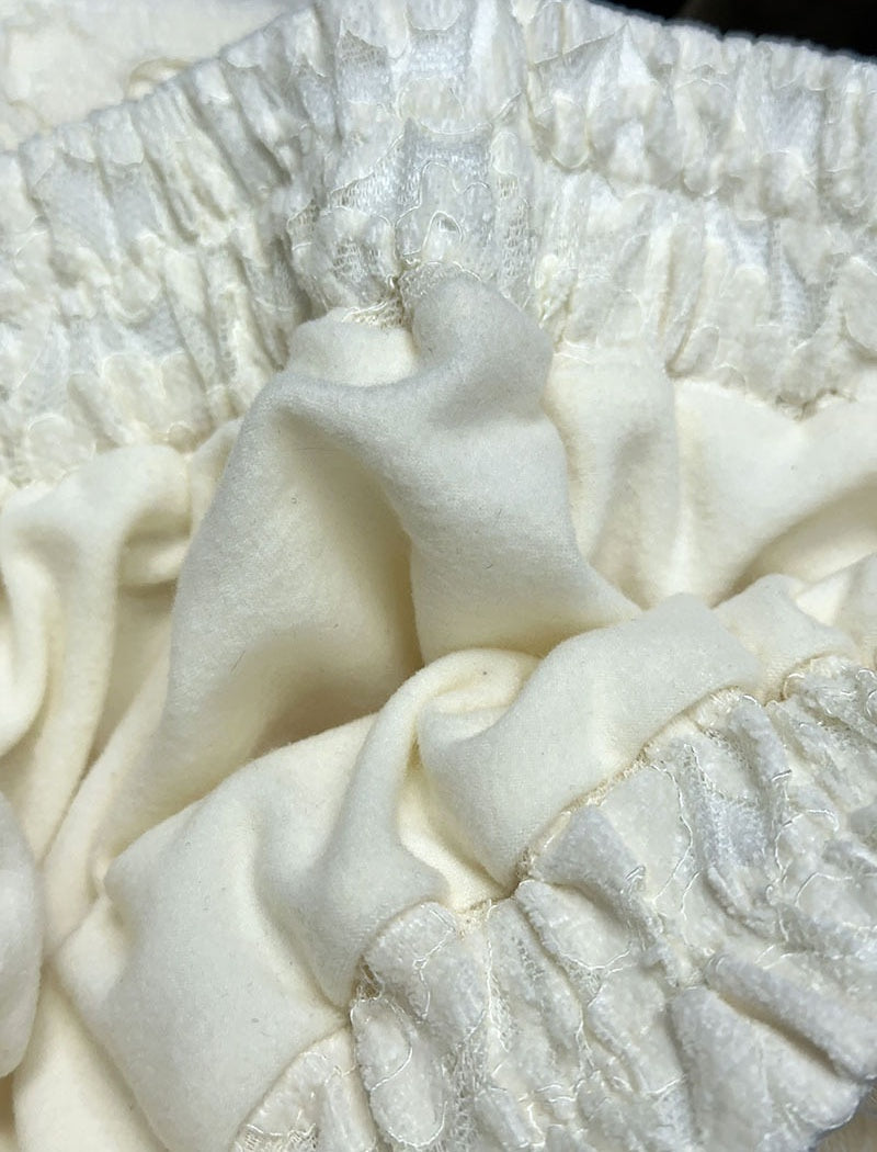 Lace Midi Skirt with Elastic Waistband